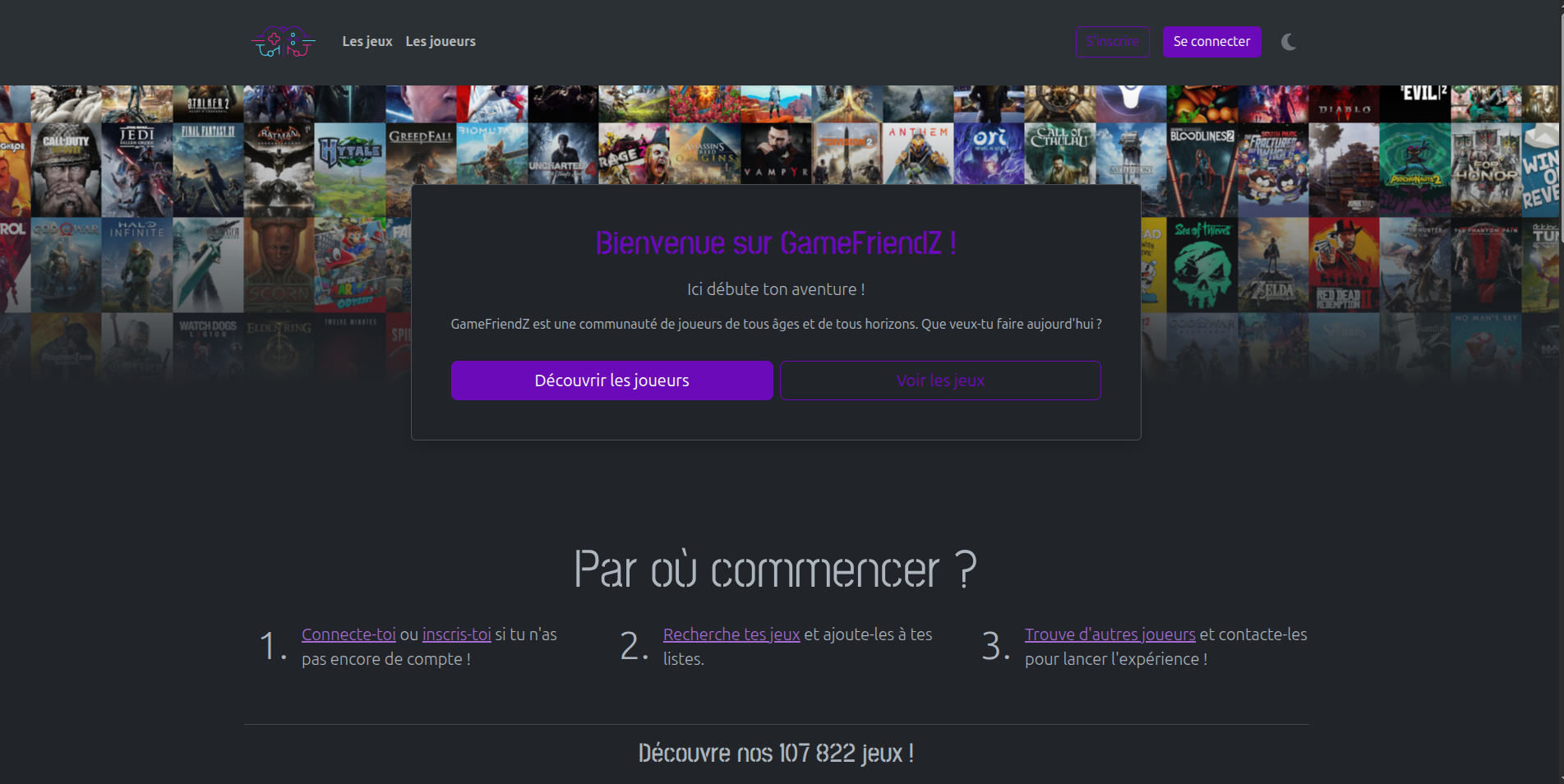 Plateforme GameFriendZ - Réseau social pour gamers développé avec Symfony